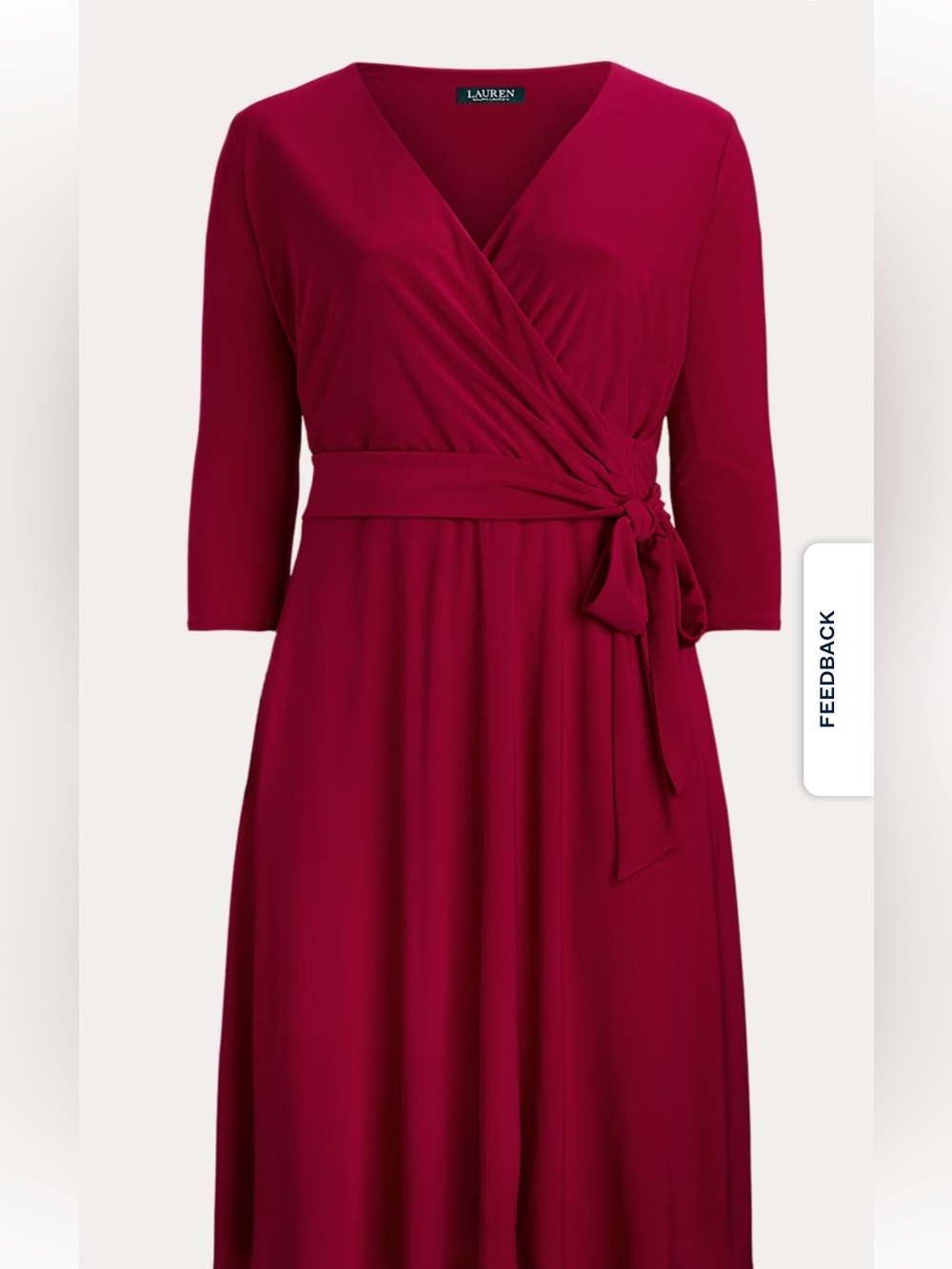 Lauren Ralph Lauren NWT Business 3/4 Sleeve Dress Women sz 8 jersey wrap look